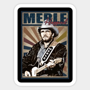 Merle Haggard /// Retro Style Country Music Sticker